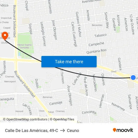 Calle De Las Américas, 49-C to Ceuno map