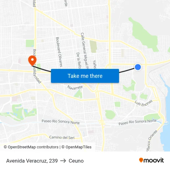Avenida Veracruz, 239 to Ceuno map