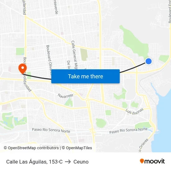 Calle Las Águilas, 153-C to Ceuno map