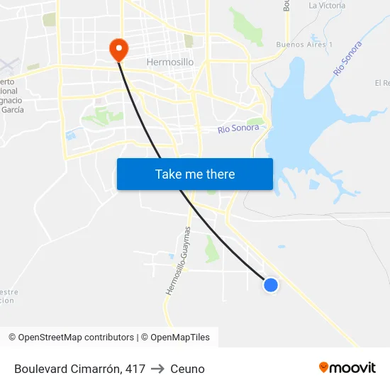 Boulevard Cimarrón, 417 to Ceuno map