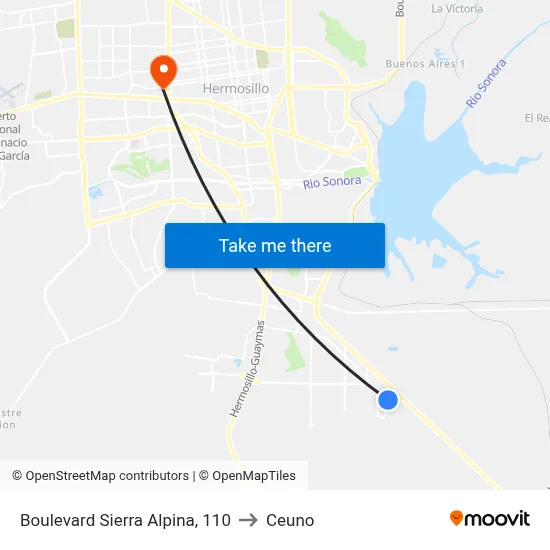 Boulevard Sierra Alpina, 110 to Ceuno map