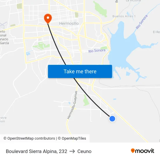 Boulevard Sierra Alpina, 232 to Ceuno map