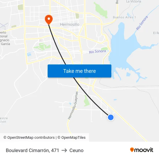 Boulevard Cimarrón, 471 to Ceuno map