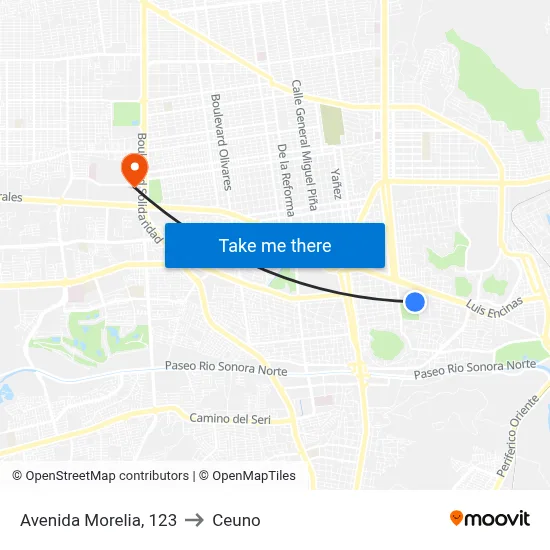 Avenida Morelia, 123 to Ceuno map