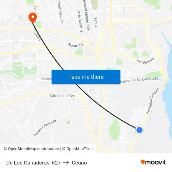 De Los Ganaderos, 627 to Ceuno map