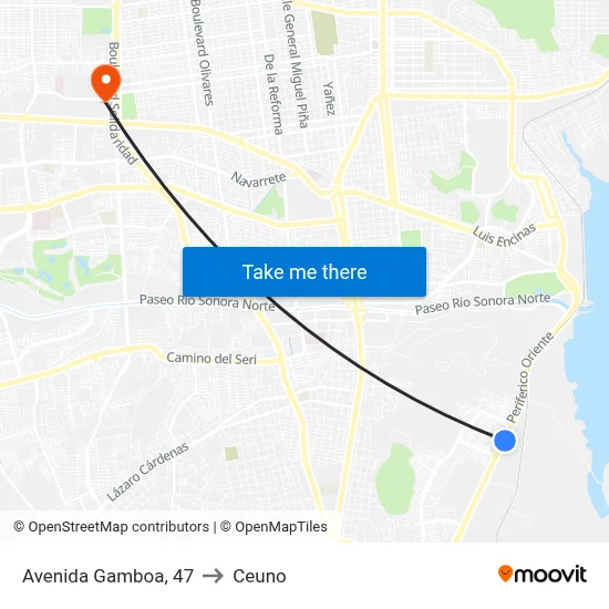Avenida Gamboa, 47 to Ceuno map