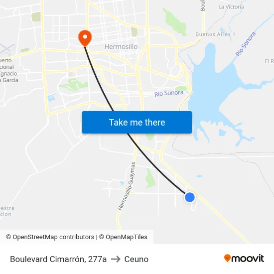 Boulevard Cimarrón, 277a to Ceuno map