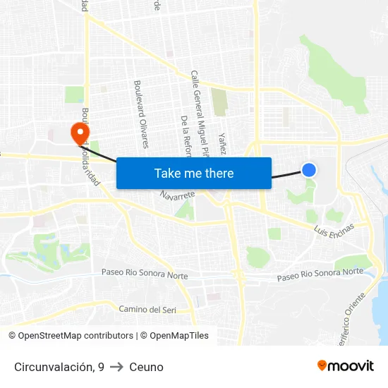 Circunvalación, 9 to Ceuno map