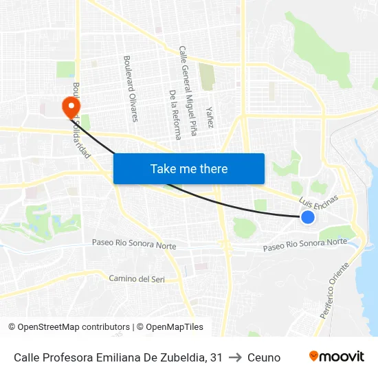 Calle Profesora Emiliana De Zubeldia, 31 to Ceuno map