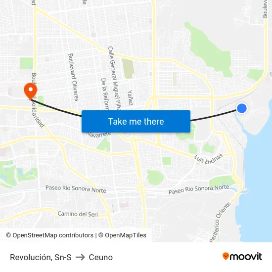 Revolución, Sn-S to Ceuno map