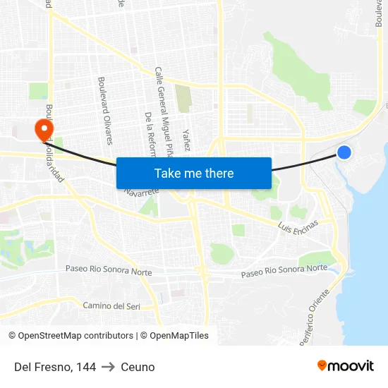 Del Fresno, 144 to Ceuno map