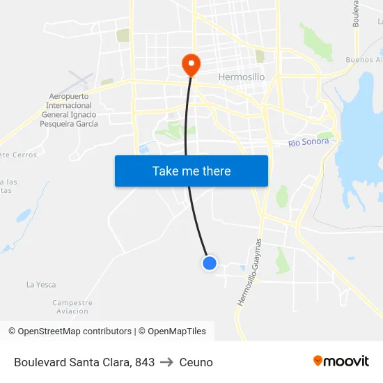 Boulevard Santa Clara, 843 to Ceuno map