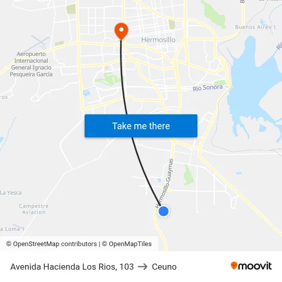 Avenida Hacienda Los Rios, 103 to Ceuno map
