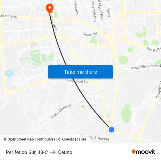 Periférico Sur, 48-C to Ceuno map