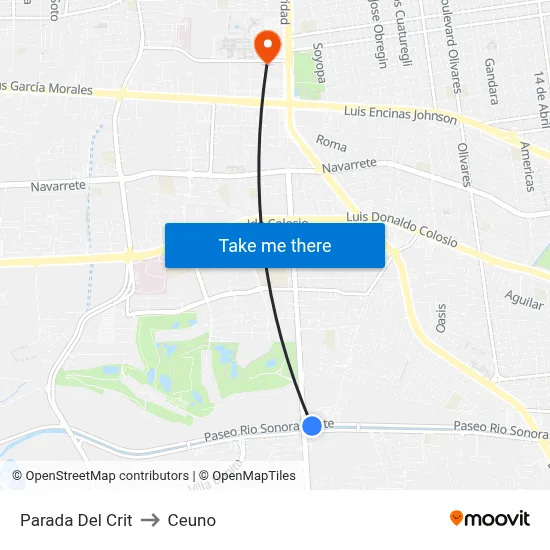 Parada Del Crit to Ceuno map