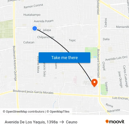 Avenida De Los Yaquis, 1398a to Ceuno map
