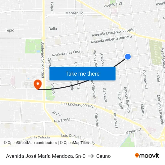 Avenida José María Mendoza, Sn-C to Ceuno map