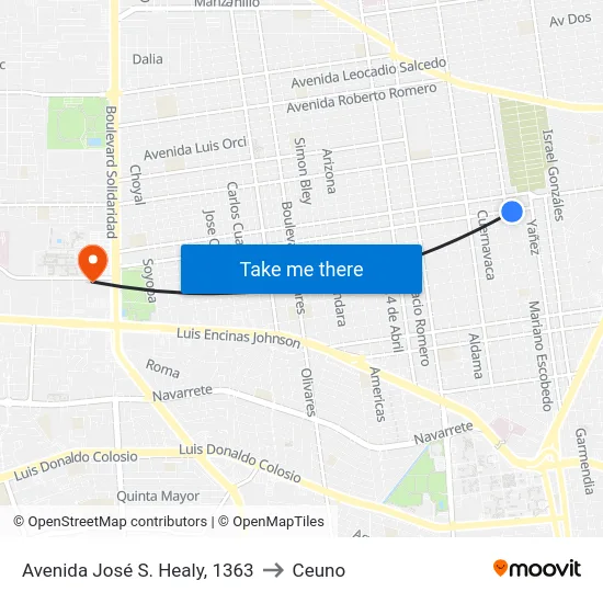 Avenida José S. Healy, 1363 to Ceuno map