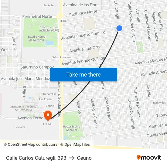 Calle Carlos Caturegli, 393 to Ceuno map