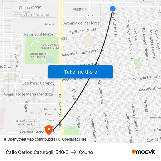 Calle Carlos Caturegli, 540-C to Ceuno map