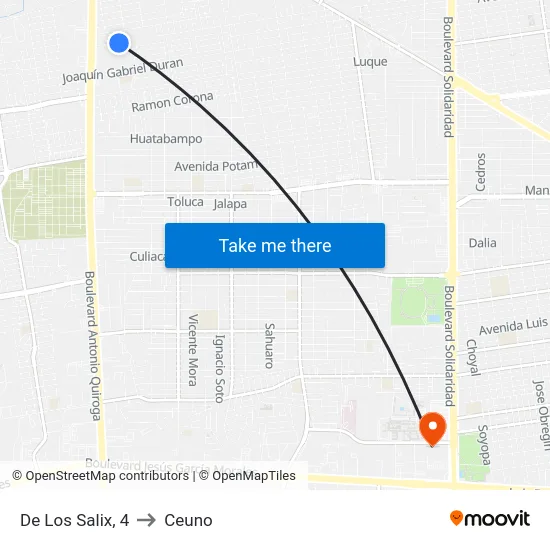 De Los Salix, 4 to Ceuno map