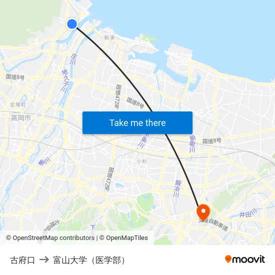 古府口 to 富山大学（医学部） map