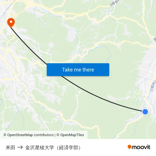 米田 to 金沢星稜大学（経済学部） map