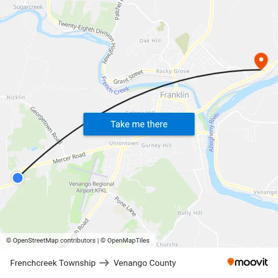 Frenchcreek Township to Venango County map
