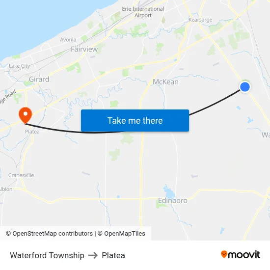 Waterford Township to Platea map