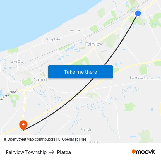 Fairview Township to Platea map