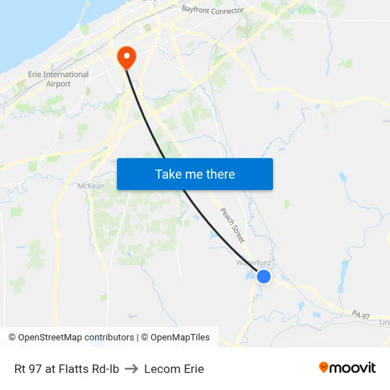 Rt 97 at Flatts Rd-Ib to Lecom Erie map