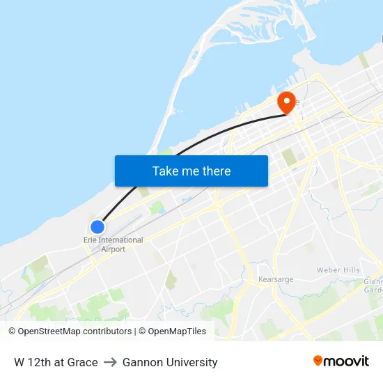 W 12th at Grace to Gannon University map