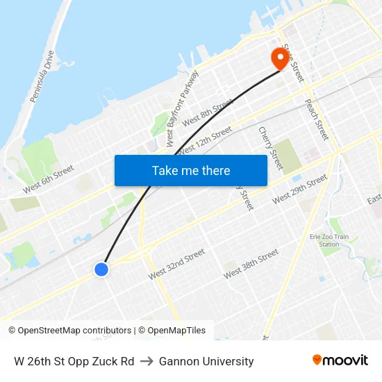 W 26th St Opp Zuck Rd to Gannon University map