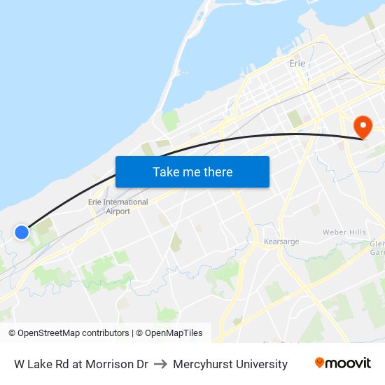 W Lake Rd at Morrison Dr to Mercyhurst University map