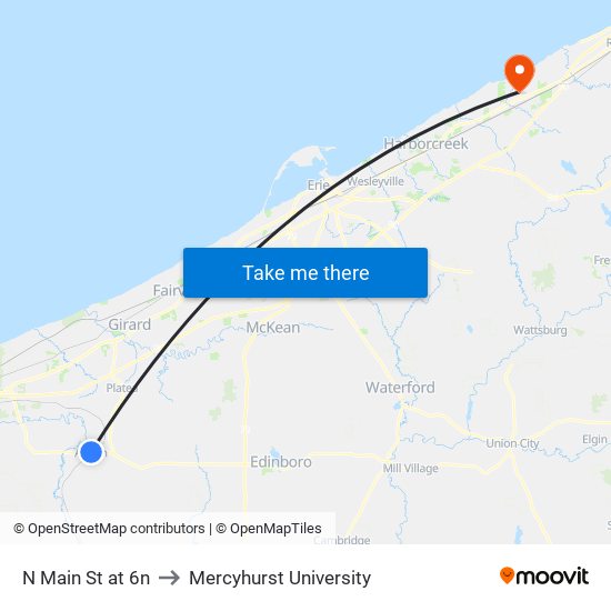 N Main St at 6n to Mercyhurst University map