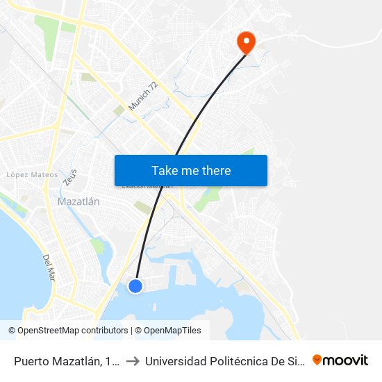Puerto Mazatlán, 1007 to Universidad Politécnica De Sinaloa map