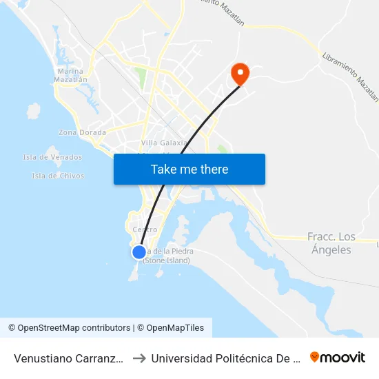 Venustiano Carranza, 100 to Universidad Politécnica De Sinaloa map