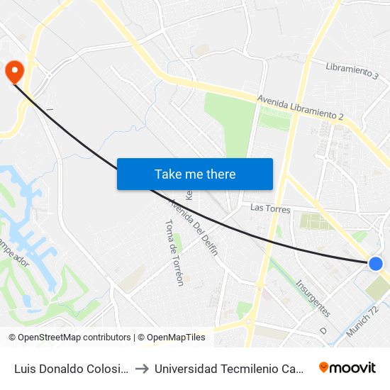 Luis Donaldo Colosio Murrieta, 14003 to Universidad Tecmilenio Campus Mazatlán La Marina map