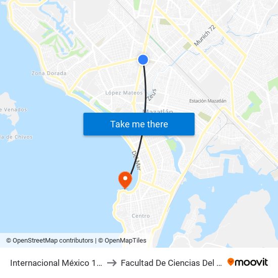 Internacional México 15, 1201a to Facultad De Ciencias Del Mar - Uas map
