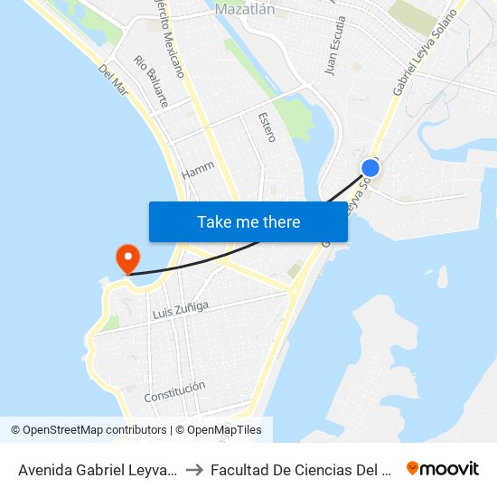 Avenida Gabriel Leyva, 2900b to Facultad De Ciencias Del Mar - Uas map