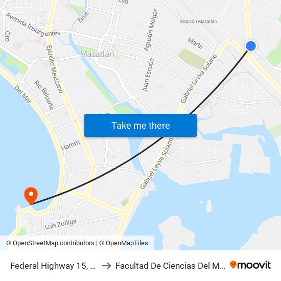 Federal Highway 15, 20300 to Facultad De Ciencias Del Mar - Uas map