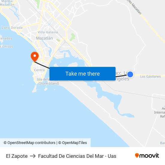 El Zapote to Facultad De Ciencias Del Mar - Uas map