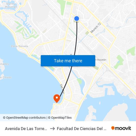 Avenida De Las Torres, 2107 to Facultad De Ciencias Del Mar - Uas map