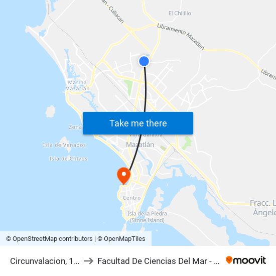 Circunvalacion, 122 to Facultad De Ciencias Del Mar - Uas map