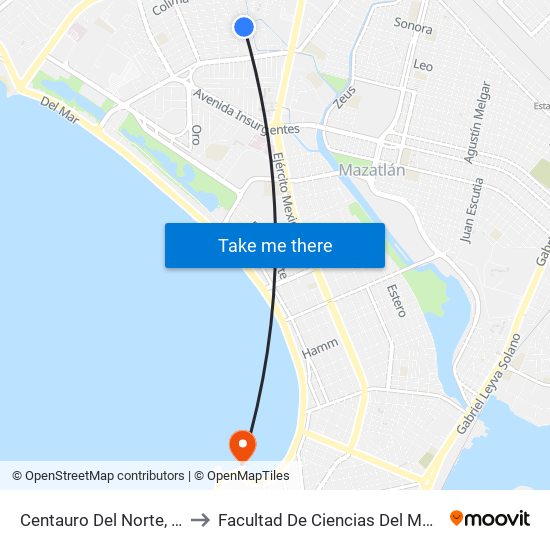 Centauro Del Norte, 578a to Facultad De Ciencias Del Mar - Uas map