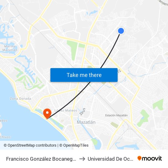 Francisco González Bocanegra, 10200 to Universidad De Occidente map