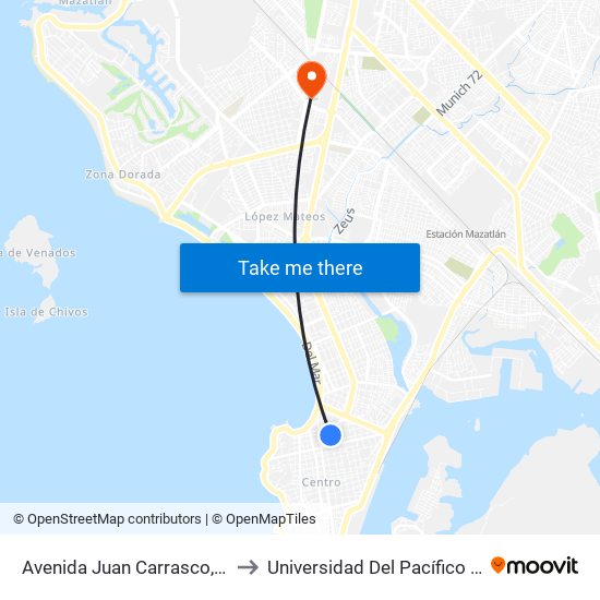 Avenida Juan Carrasco, 304b to Universidad Del Pacífico Norte map