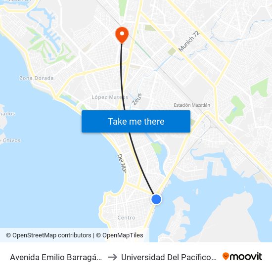 Avenida Emilio Barragán, 100 to Universidad Del Pacífico Norte map