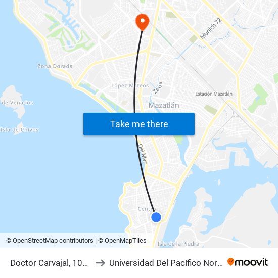 Doctor Carvajal, 1017 to Universidad Del Pacífico Norte map