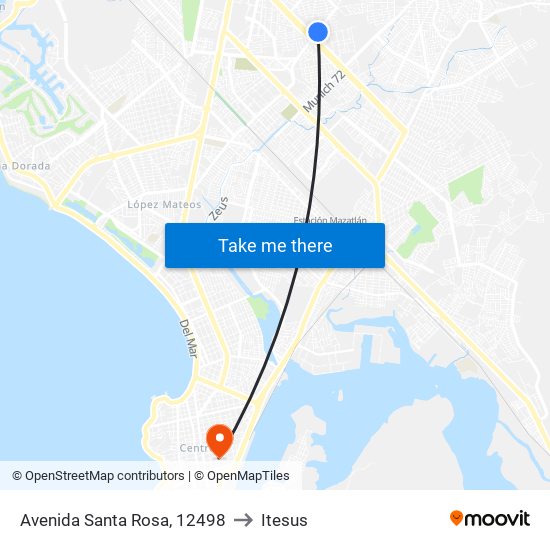 Avenida Santa Rosa, 12498 to Itesus map